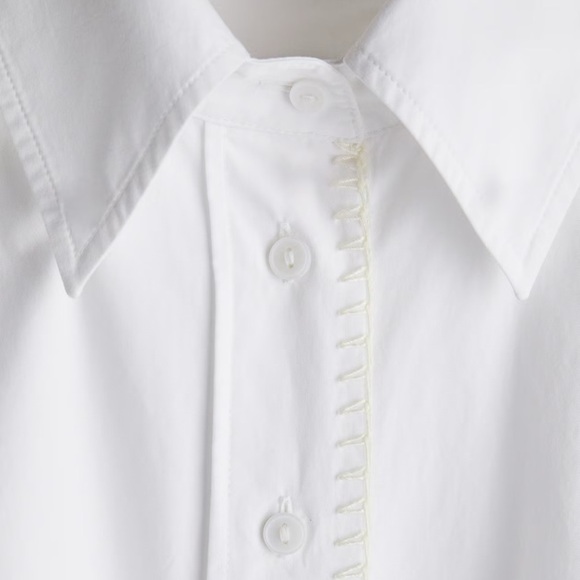 NWT H&M STUDIO COLLECTION STITCHING DETAIL POPLIN SHIRT - Picture 7 of 7